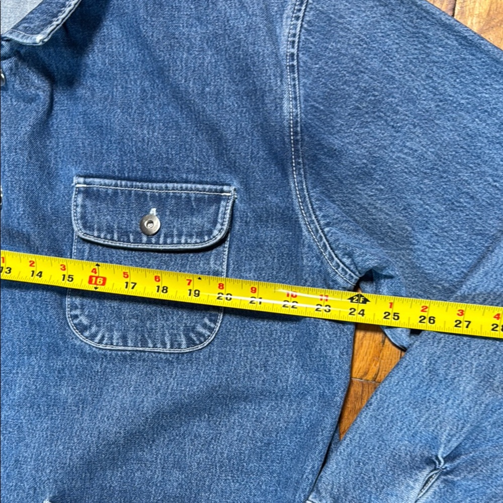 YONY Denim Chore Jacket Made in USA Medium Blue Wash Patch Pocket Minimal XL - Picture 6 of 13